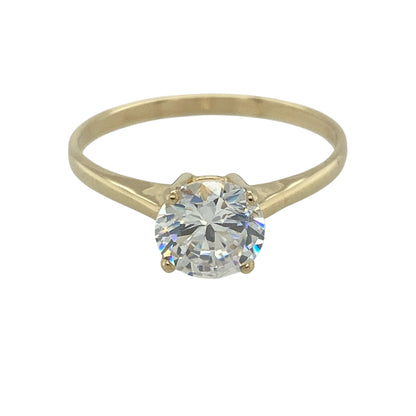 9ct Gold & Cubic Zirconia Solitaire Ring