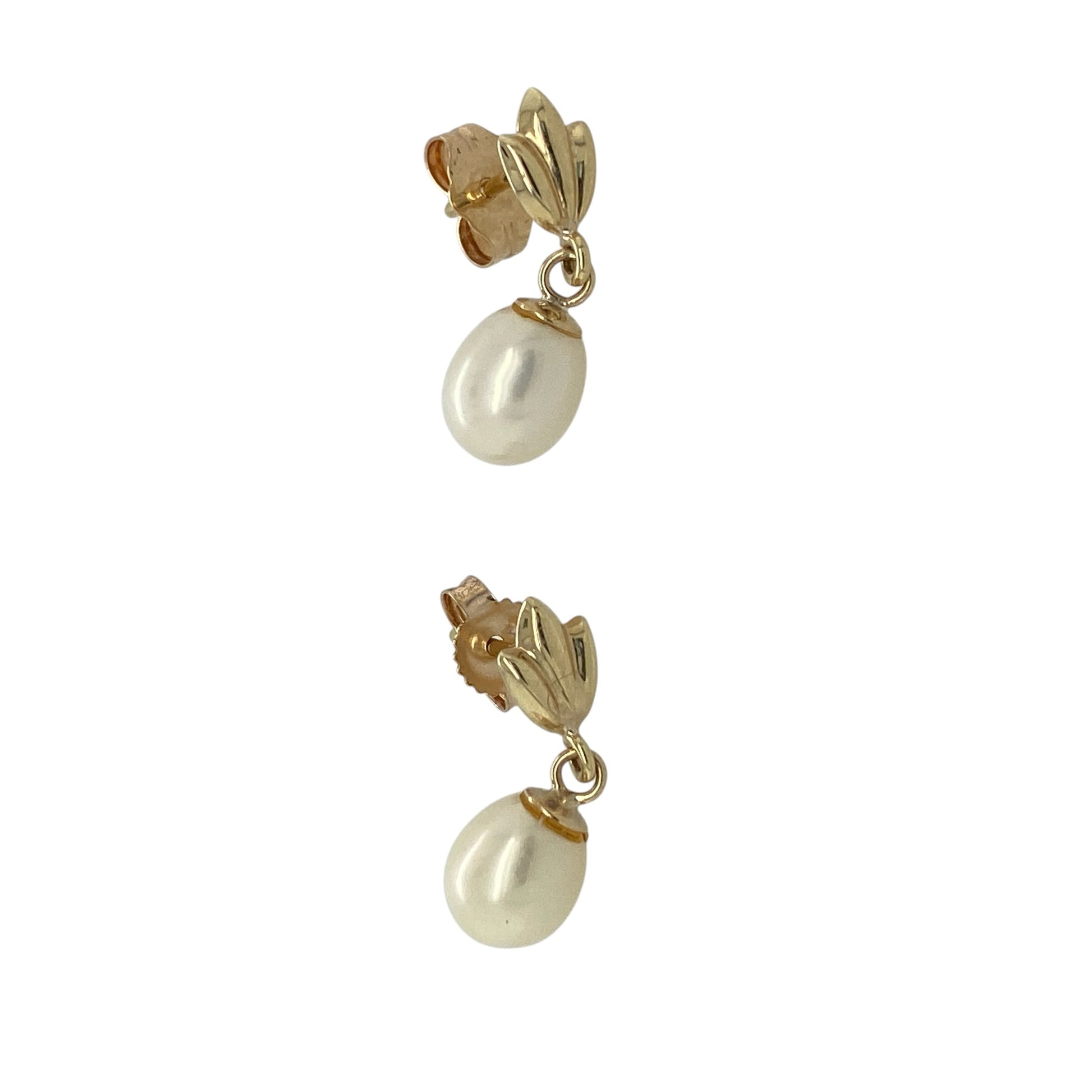 9ct Gold & Pearl Drop Earrings