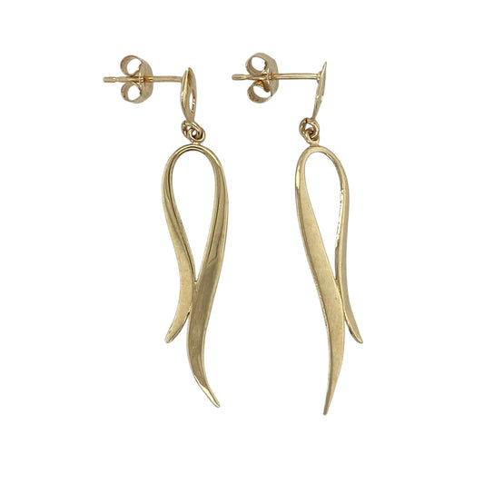 9ct Gold Loop Drop Earrings