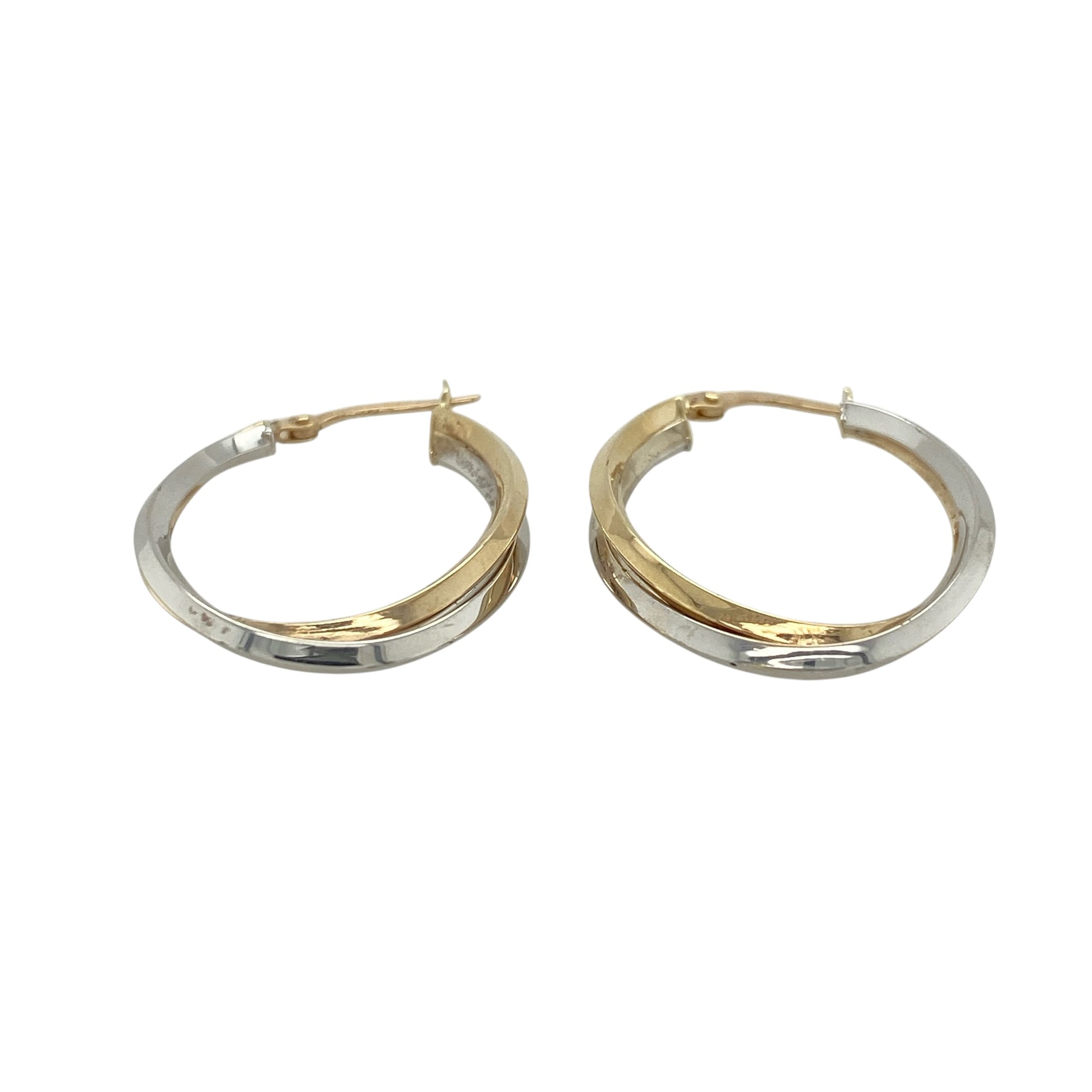 This pair of pre-owned 9ct yellow and white gold double oval twist creole earrings offers a timeless two-tone design with elegant contemporary styling.

Design: Featuring two intertwined oval hoops in contrasting yellow and white gold, these creole earrings create a beautiful twisted effect that catches the light from every angle. Their polished finish and versatile design make them perfect for everyday wear or adding a touch of sophistication to special occasions.