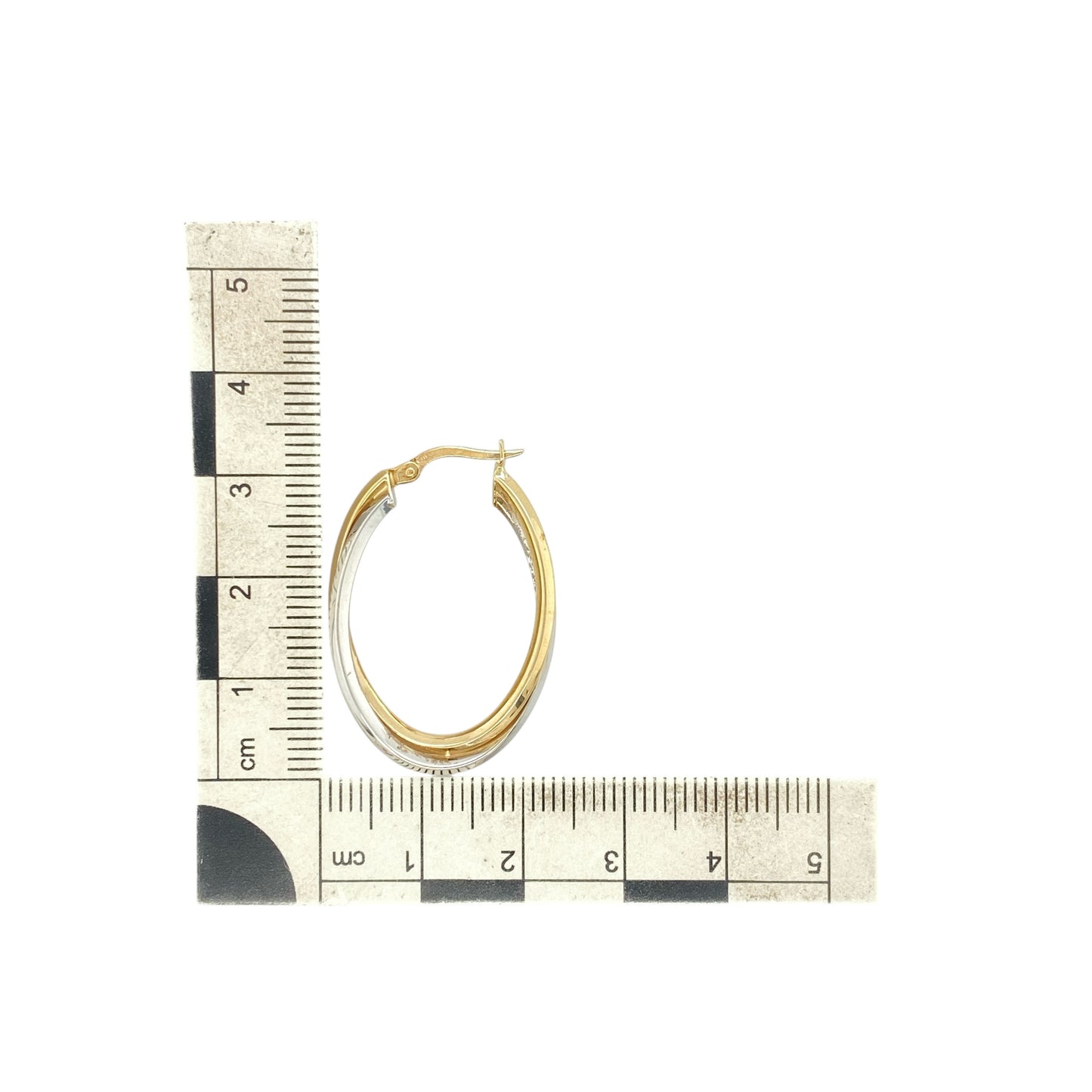 9ct Gold Oval Creole Earrings