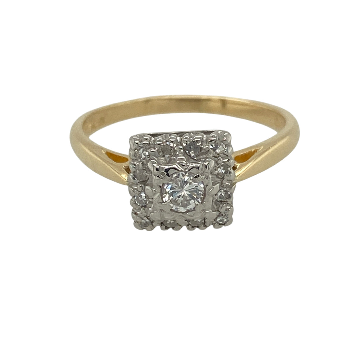 18ct Gold & Platinum Diamond Cluster Ring