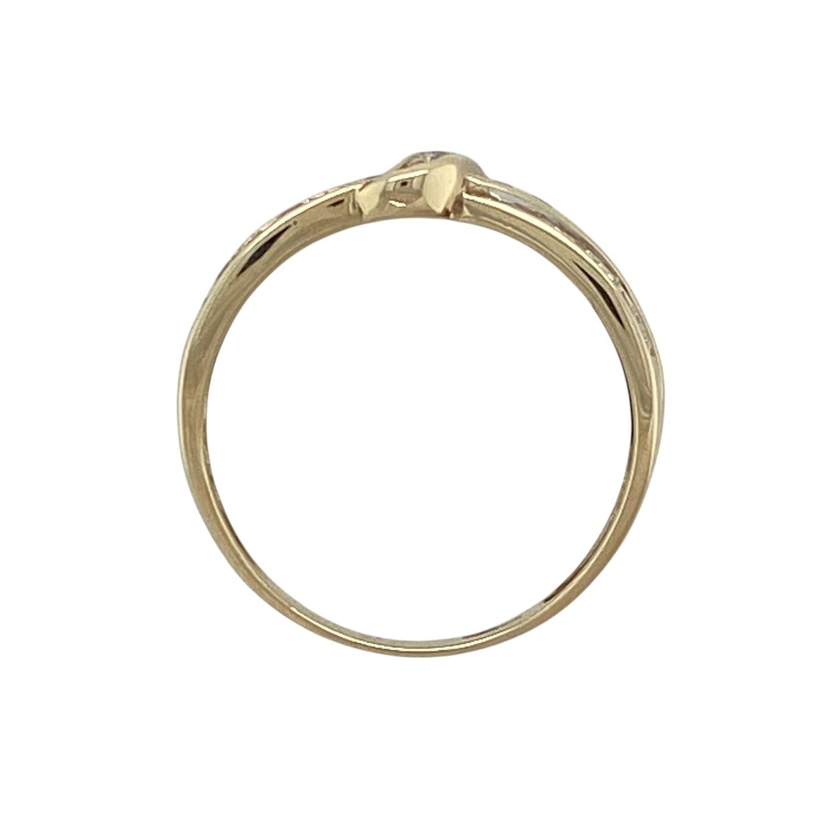 9ct Gold Diamond & Ruby Crossover Band Ring