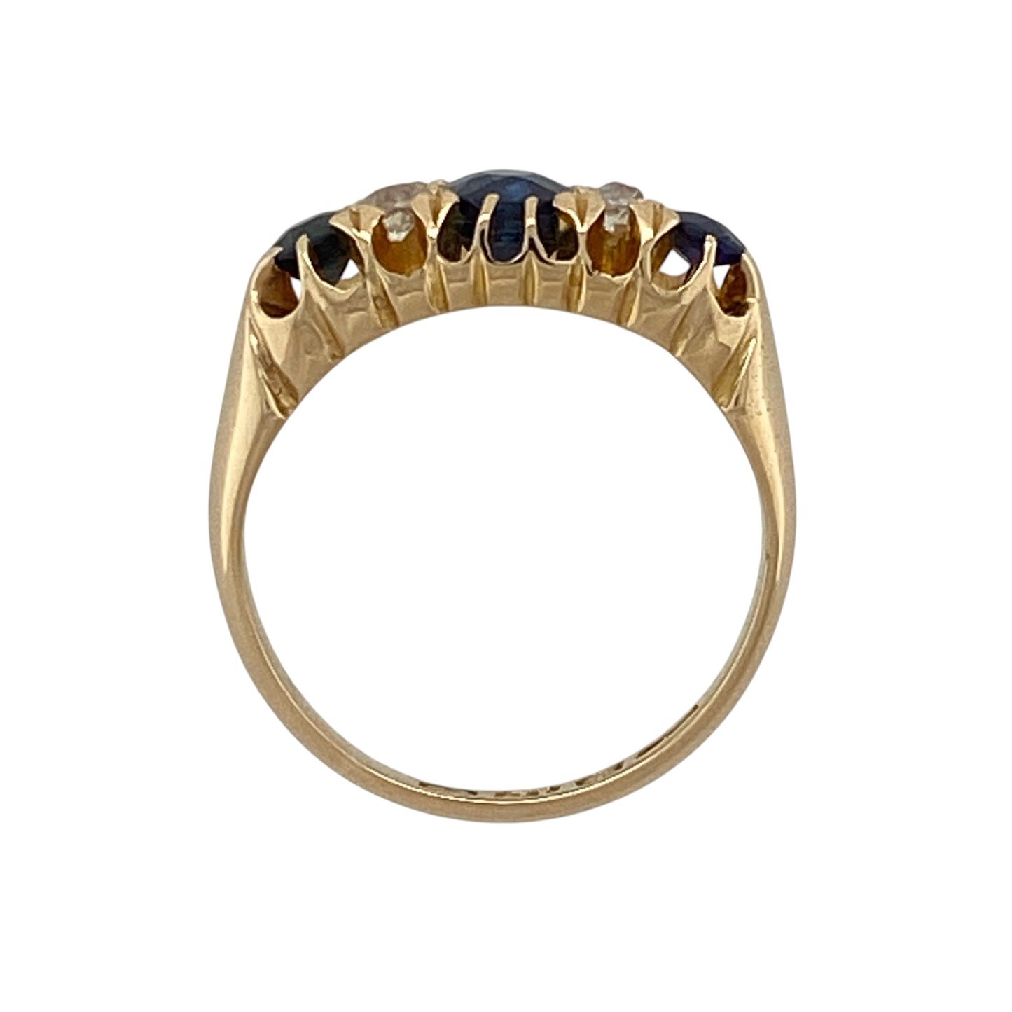 18ct Gold Diamond & Sapphire Vintage Style Ring