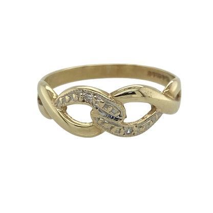 9ct Gold & Diamond Curb Link Ring