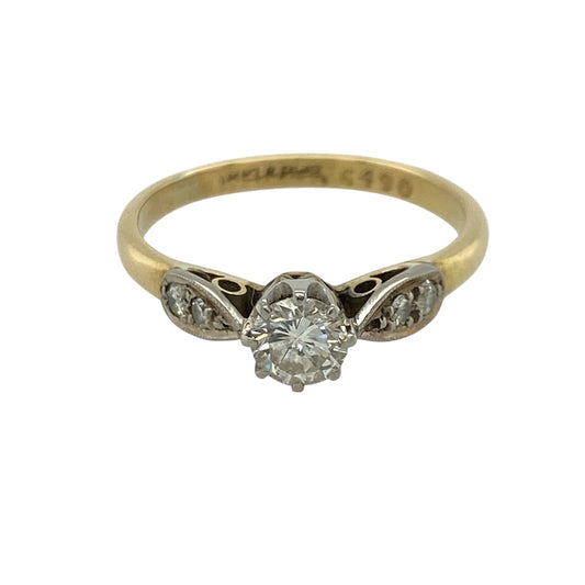 18ct Gold & Platinum Diamond Solitaire Ring