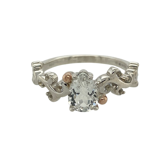 925 Silver & White Topaz Clogau Ring