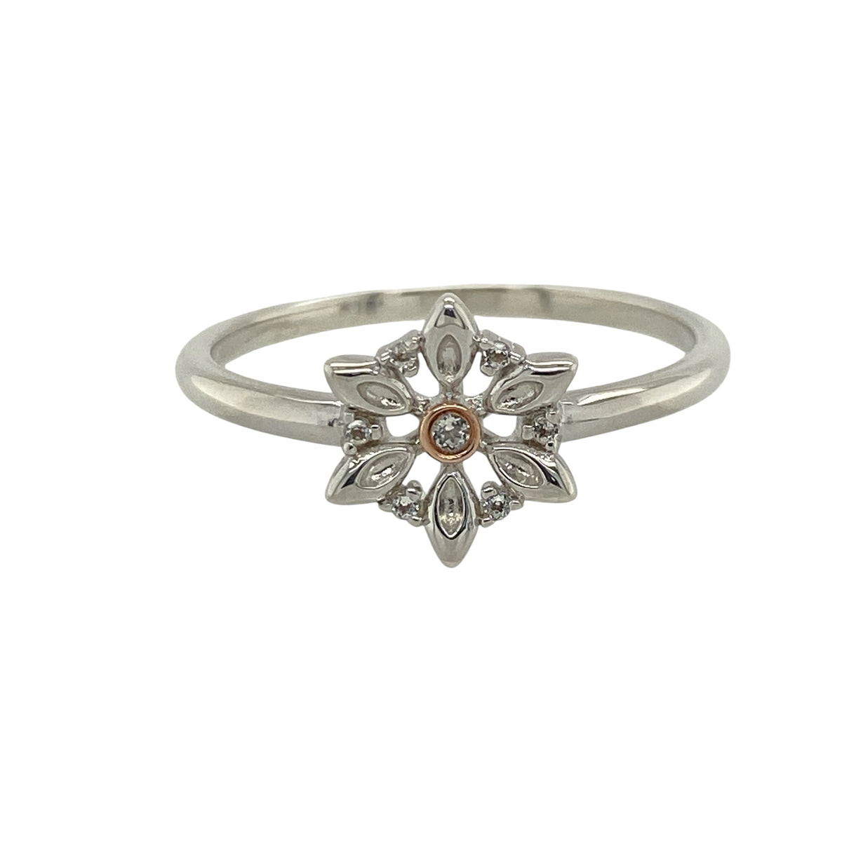 925 Silver & White Topaz Clogau Lady Snowdon Flower Ring