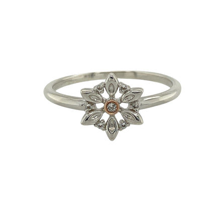 925 Silver & White Topaz Clogau Lady Snowdon Flower Ring