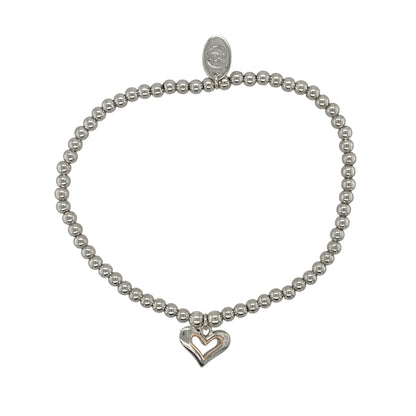 925 Silver Clogau Heart Stretchy Beaded Bracelet