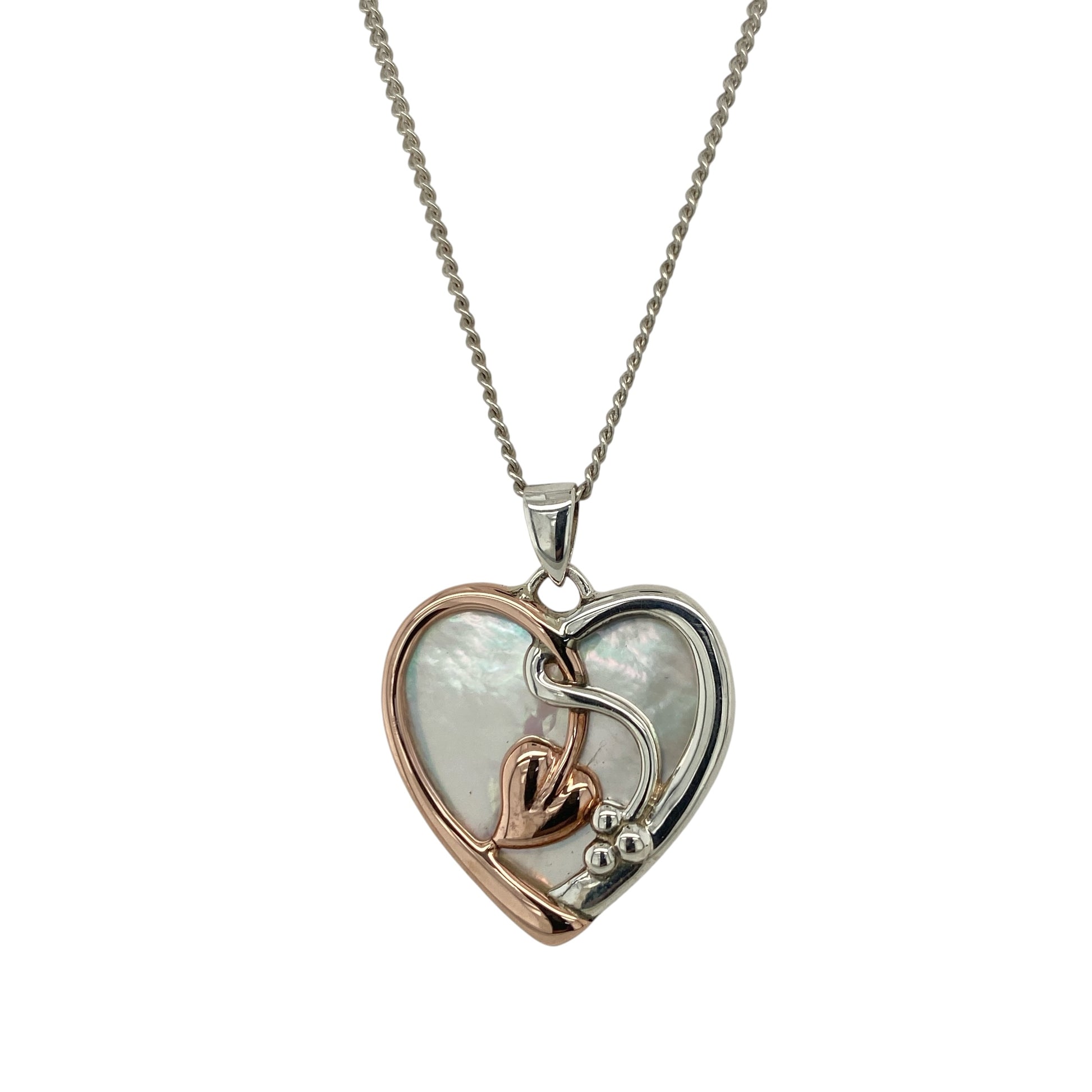 925 Silver & Mother of Pearl Clogau Heart 18" Necklace