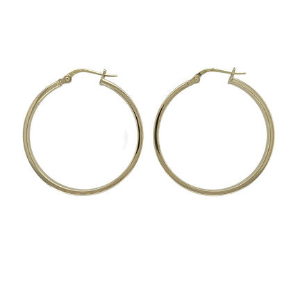 9ct Gold Plain Hoop Creole Earrings
