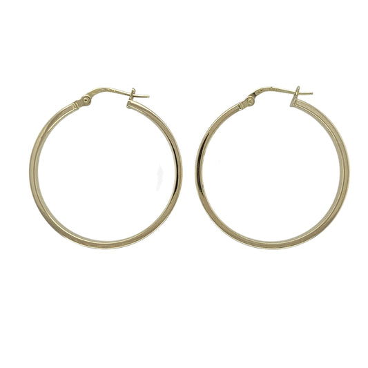 9ct Gold Plain Hoop Creole Earrings
