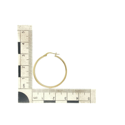 9ct Gold Plain Hoop Creole Earrings