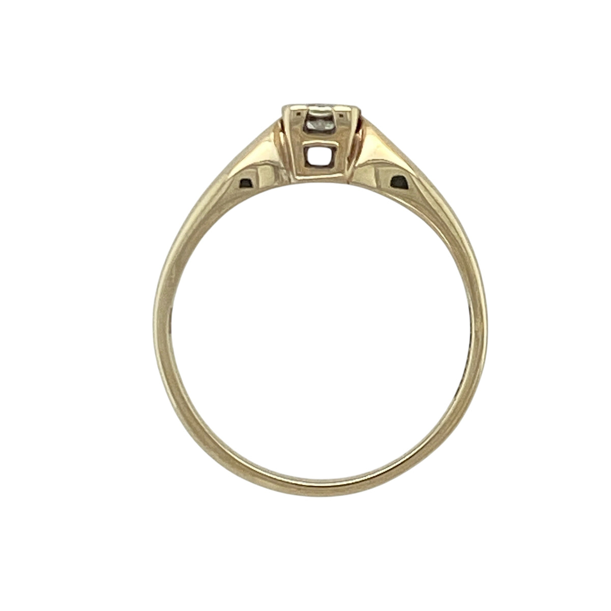 9ct Gold & Diamond Set Solitaire Ring
