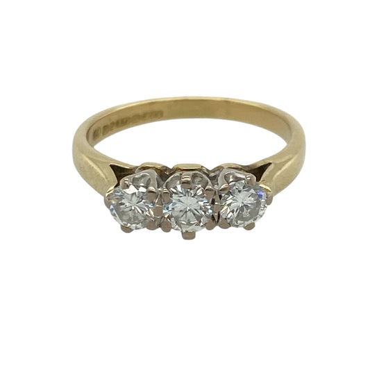 18ct Gold & Diamond Set Trilogy Ring