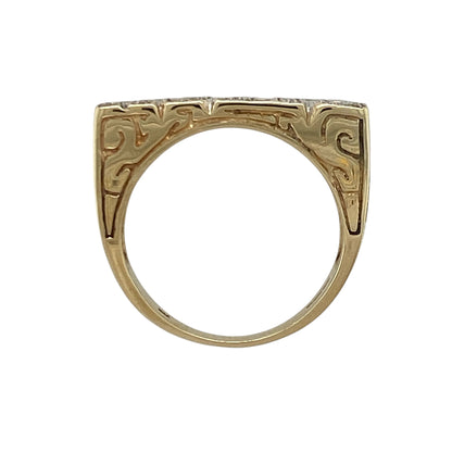9ct Gold & Cubic Zirconia 'Bitch' Ring