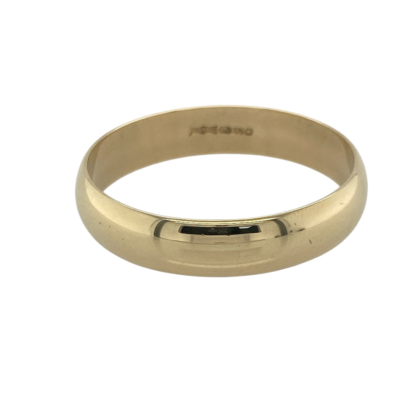 This pre-owned 9ct yellow gold wedding band ring is a classic and substantial design, ideal for everyday wear.

Design: Featuring a plain polished band measuring approximately 5mm wide, this traditional wedding ring offers a timeless look with a comfortable, substantial feel.
Material: Made from 9-carat yellow gold.
Ring Detail: Plain wedding band measuring approximately 5mm wide.
Size & Weight: Ring size Z+5. Total weight 5.50 grams.