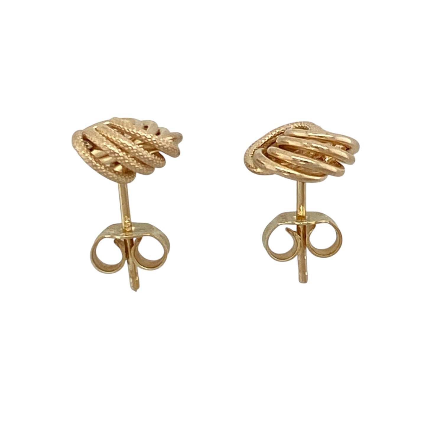 9ct Gold 11mm Textured Knot Stud Earrings