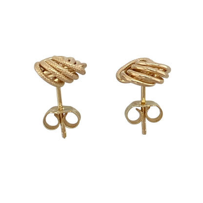 9ct Gold 11mm Textured Knot Stud Earrings
