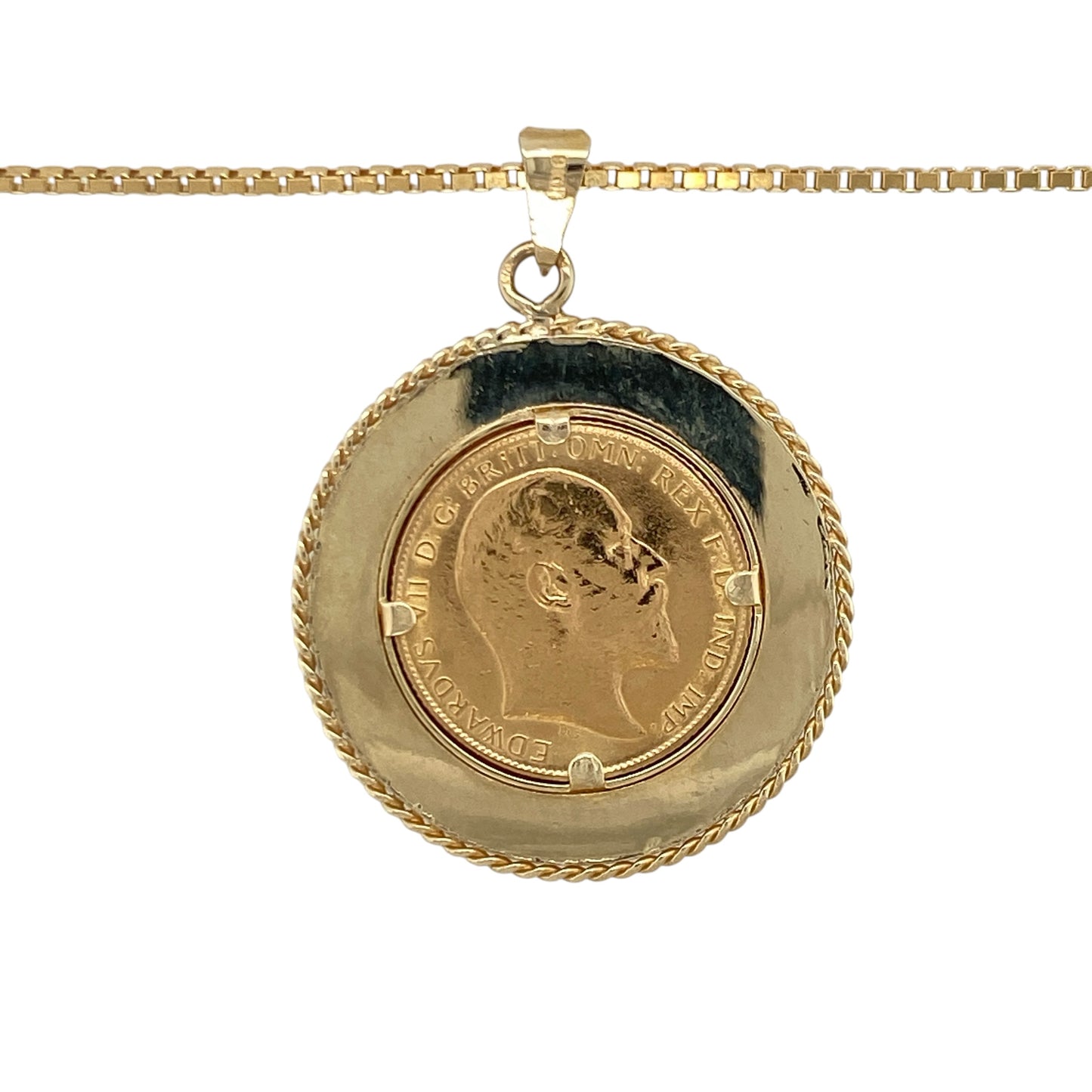 9ct Gold & 22ct Half Sovereign 19" Necklace