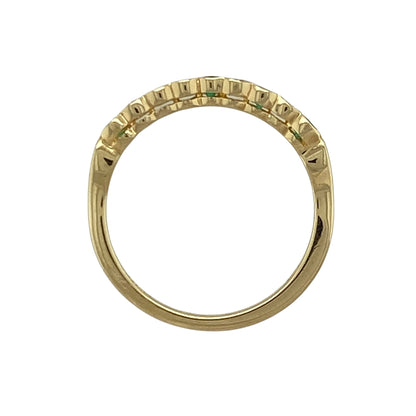 18ct Gold Diamond & Emerald Band Ring