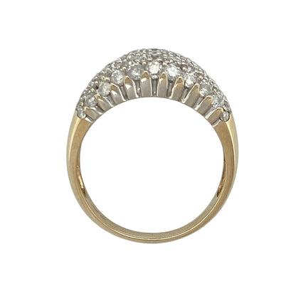 9ct Gold & Diamond Five Row Wide Band Ring