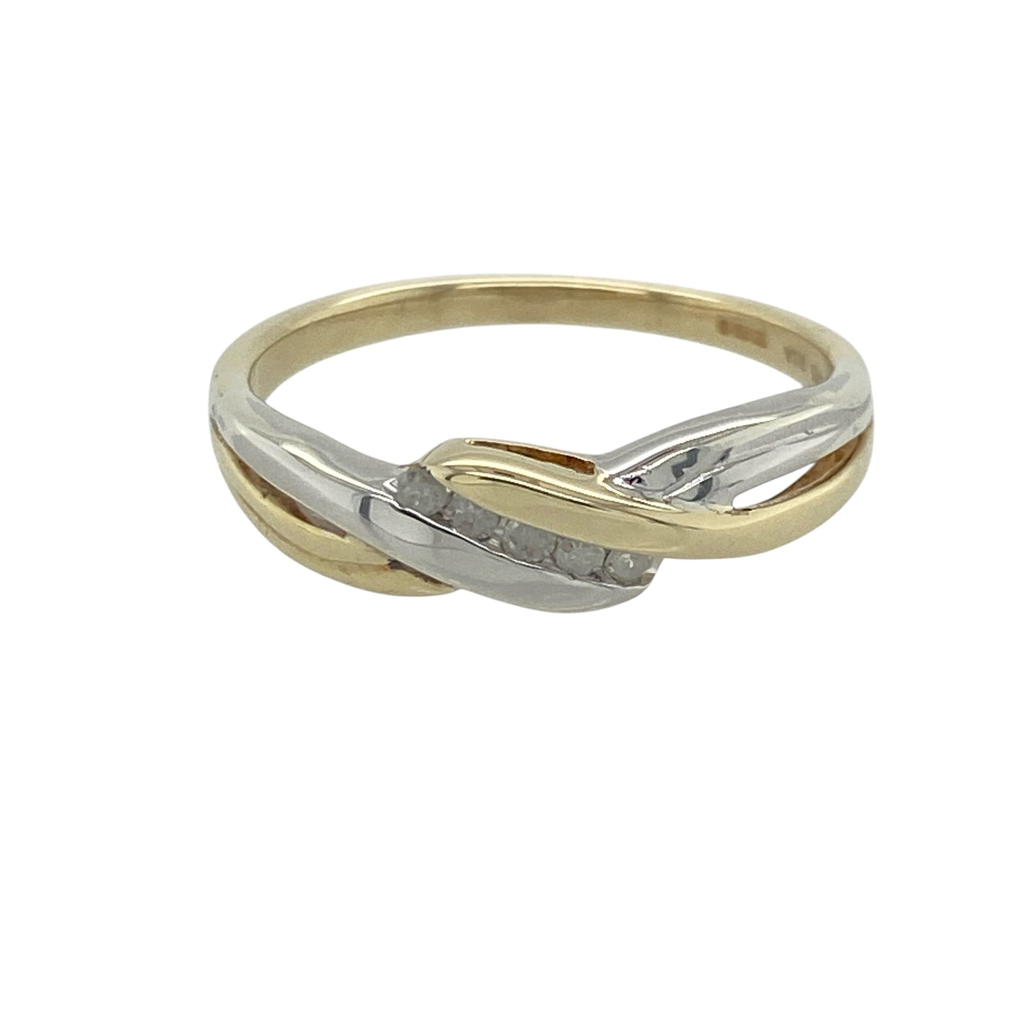 9ct Gold & Diamond Twist Band Ring