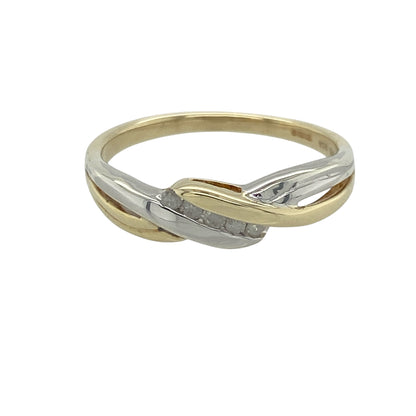 9ct Gold & Diamond Twist Band Ring