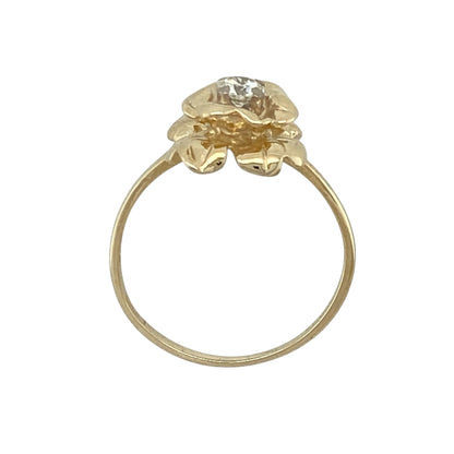 9ct Gold & Diamond Flower Ring