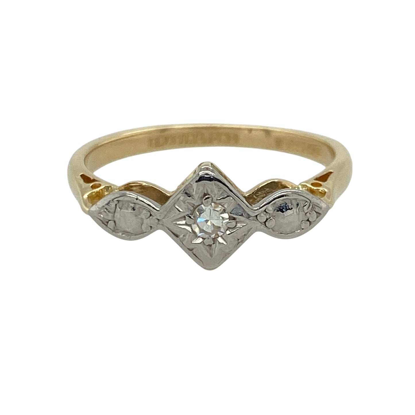 18ct Gold & Platinum Diamond Vintage Ring