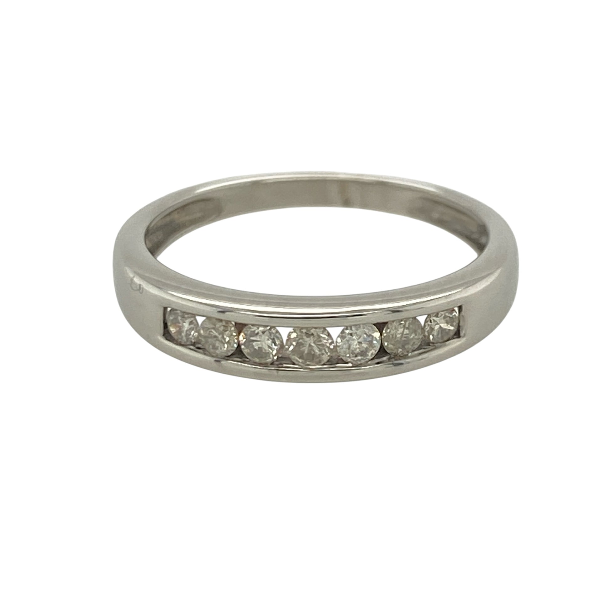 9ct White Gold & Diamond Band Ring