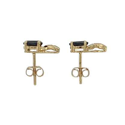 9ct Gold Diamond & Sapphire Stud Earrings