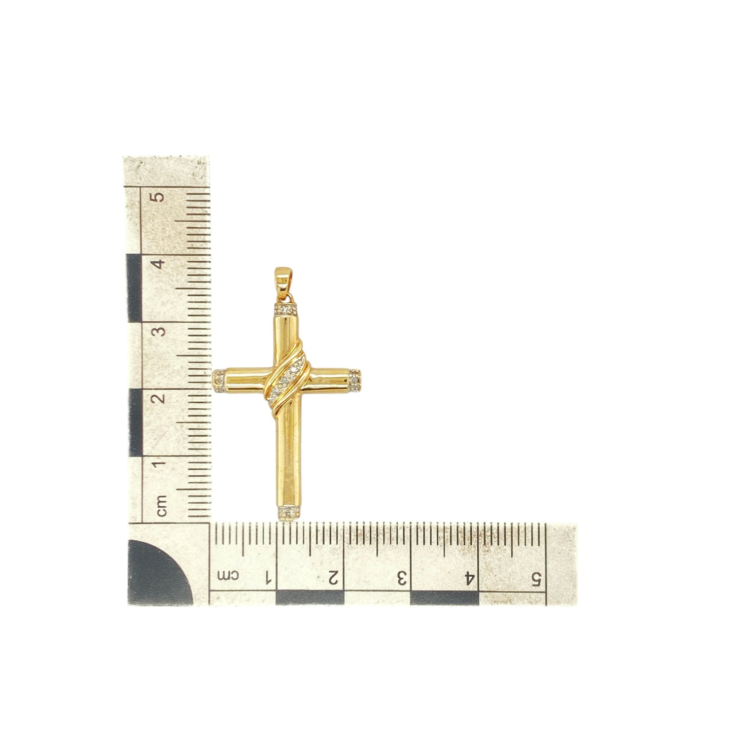 9ct Gold & Diamond Cross Pendant