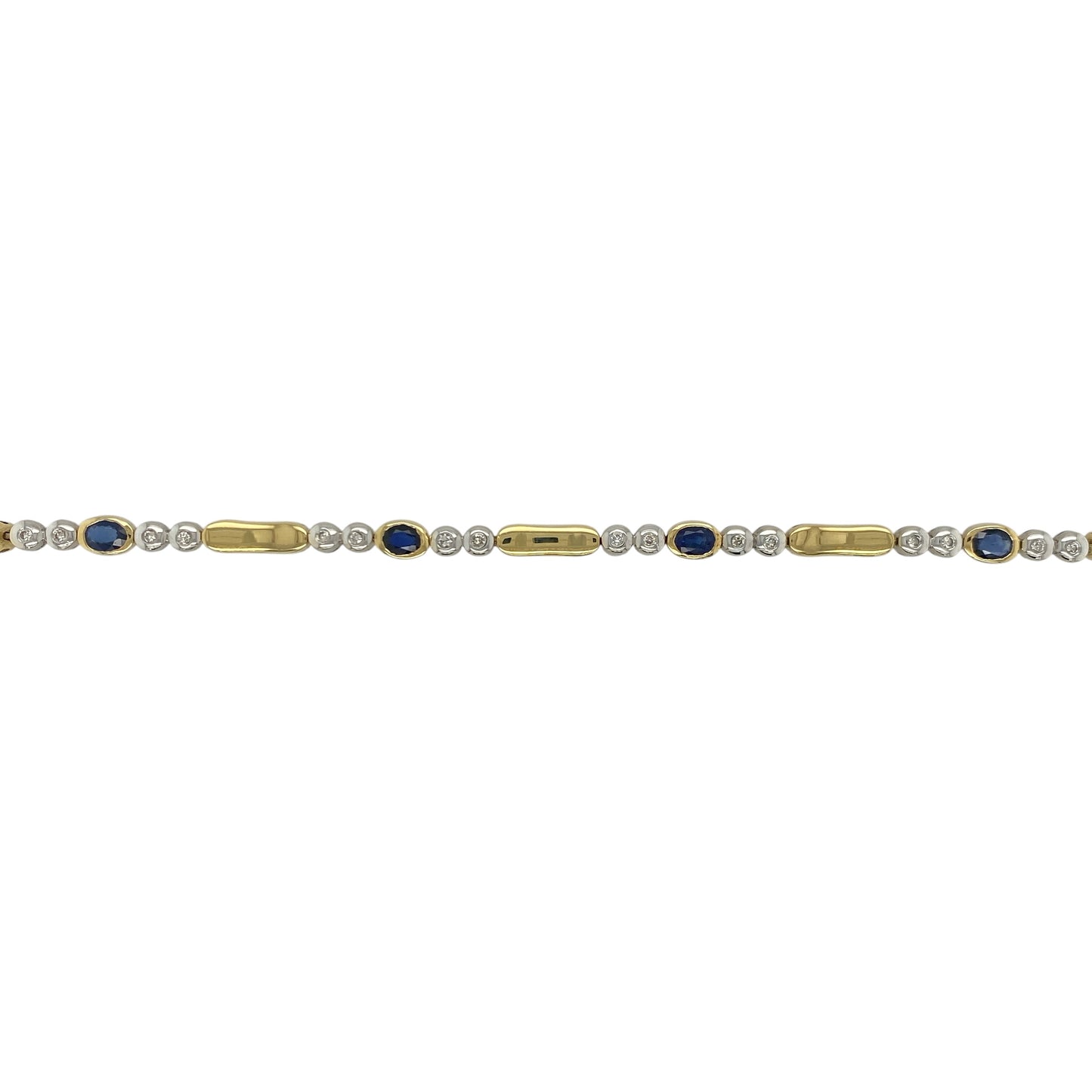 18ct Gold Diamond & Sapphire 7.5" Bracelet
