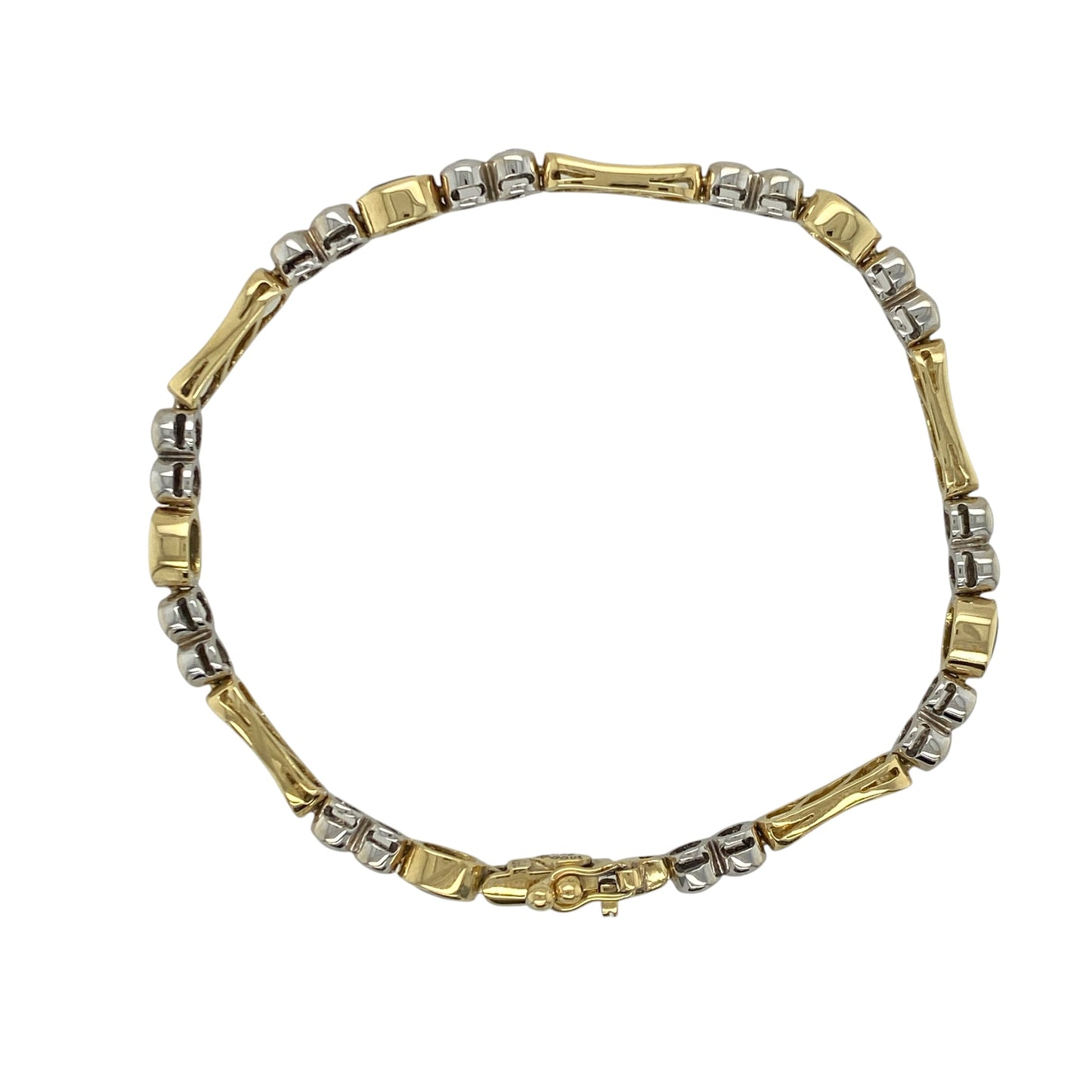 18ct Gold Diamond & Sapphire 7.5" Bracelet