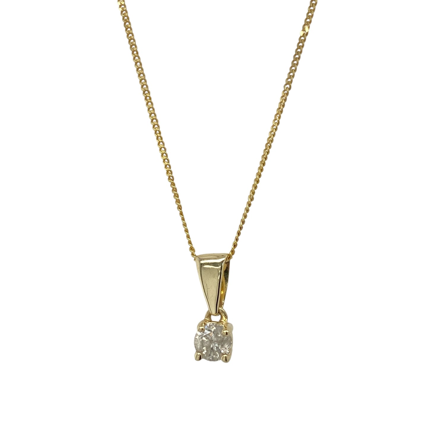 18ct Gold & Diamond Solitaire 18" Necklace