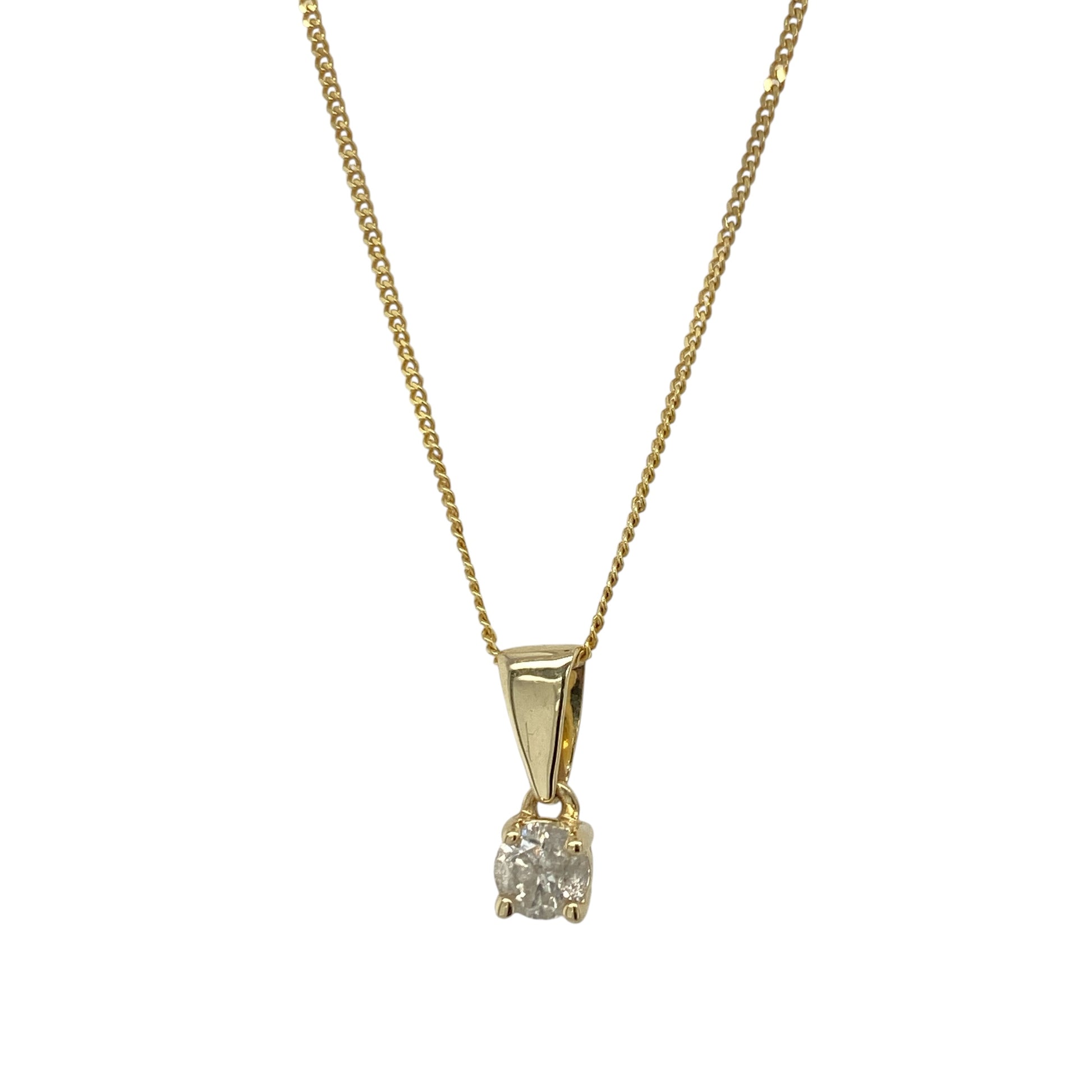 18ct Gold & Diamond Solitaire 18" Necklace