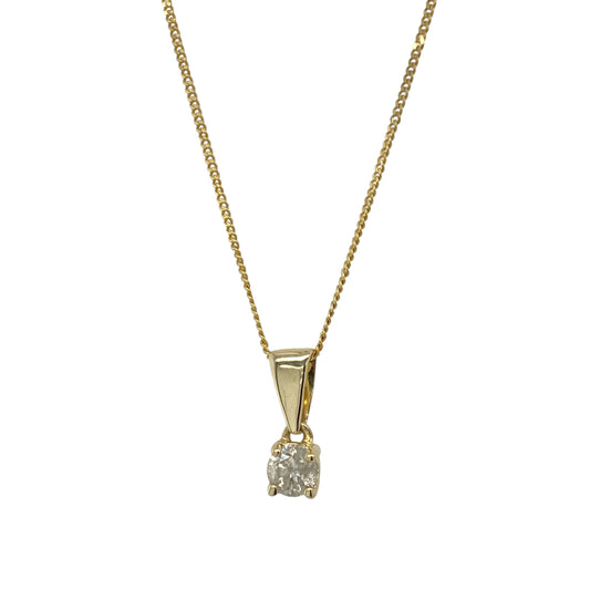 18ct Gold & Diamond Solitaire 18" Necklace