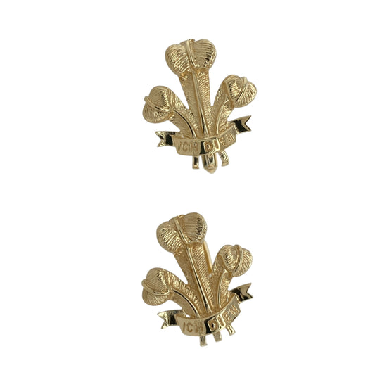 9ct Gold Welsh Three Feathers Cufflinks