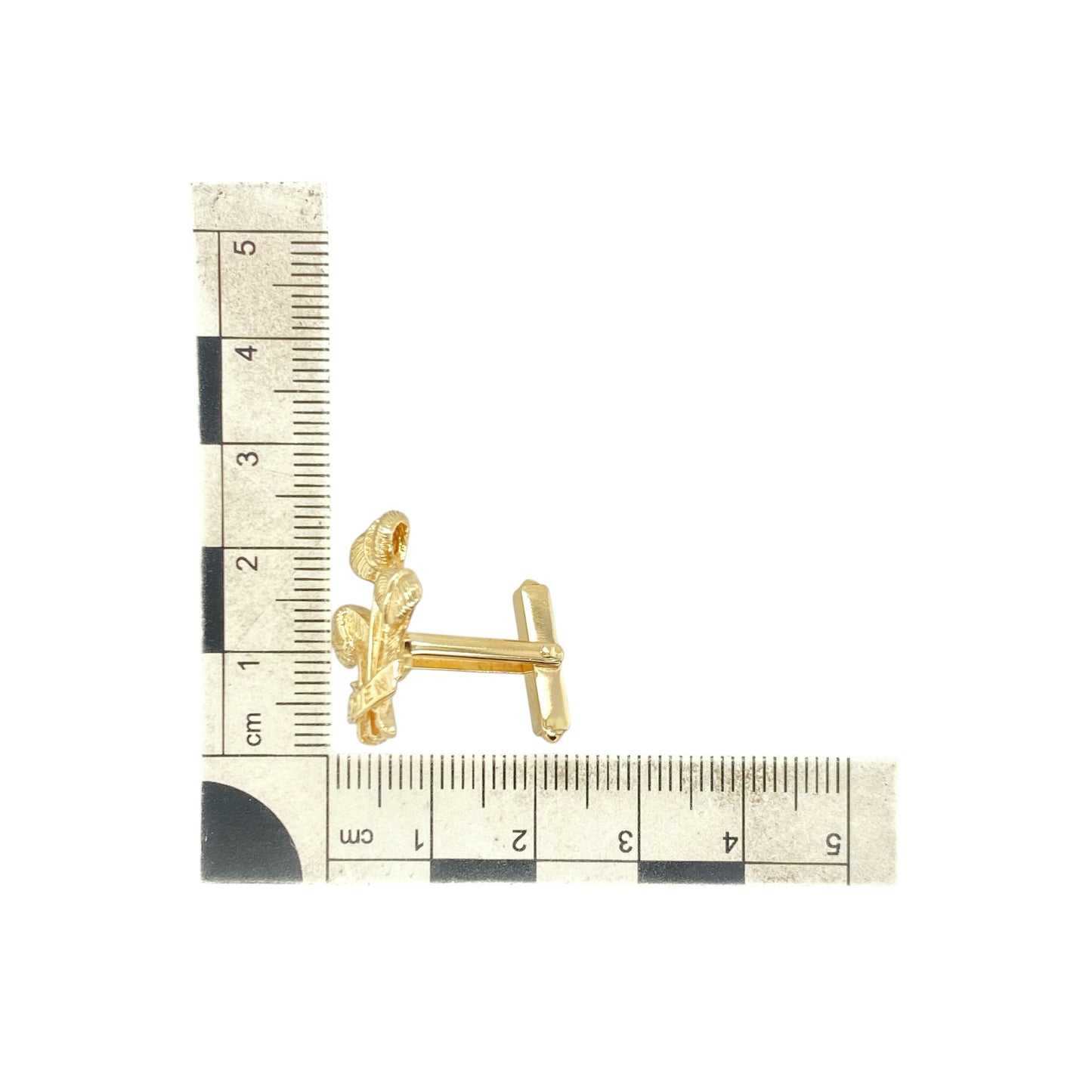 9ct Gold Welsh Three Feathers Cufflinks