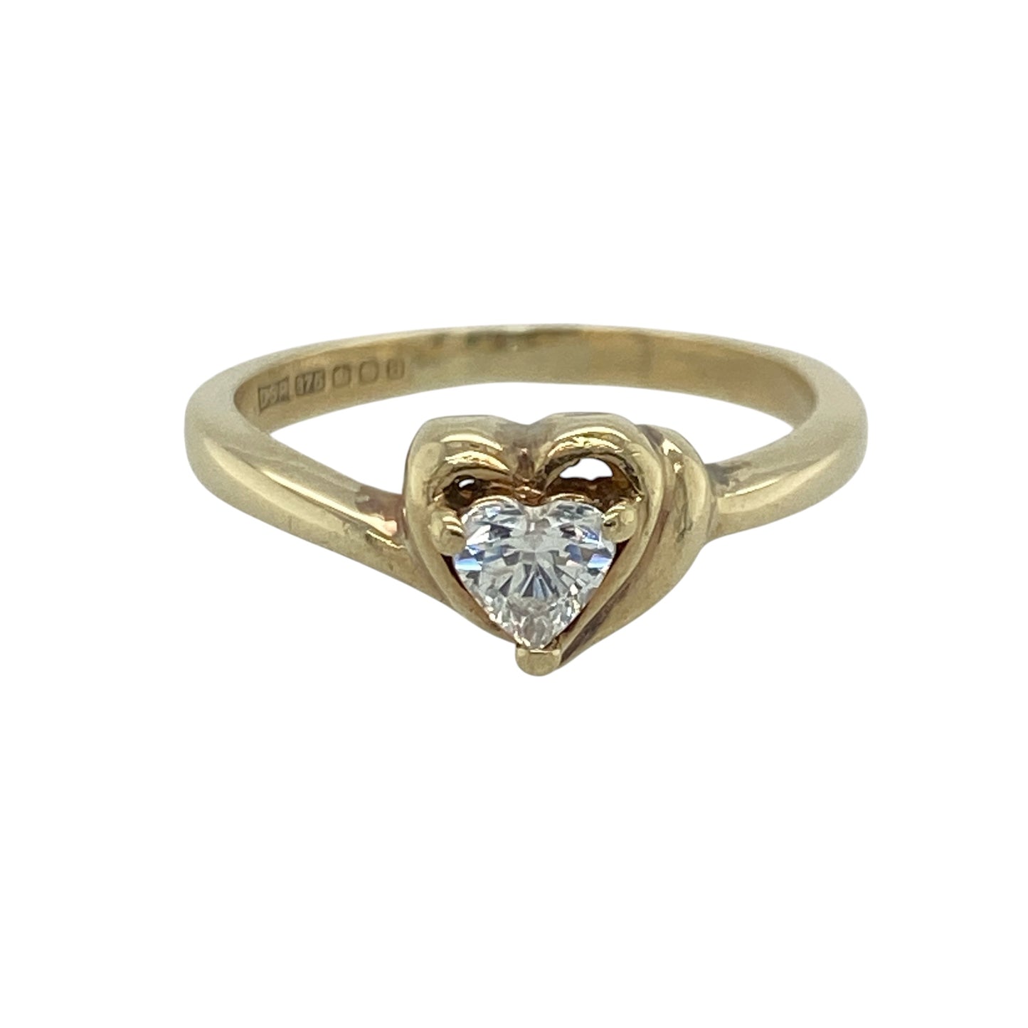 9ct Gold & Cubic Zirconia Heart Ring