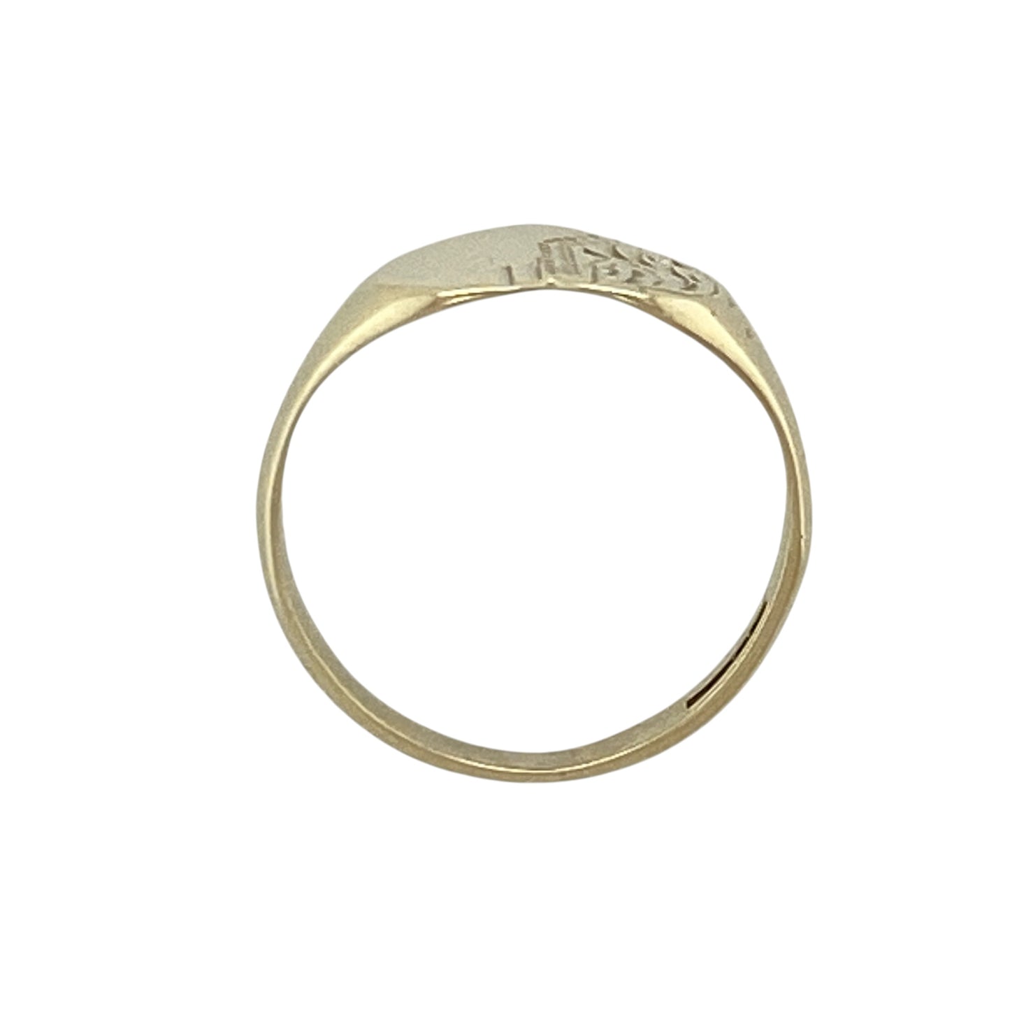 9ct Gold Patterned Heart Signet Ring