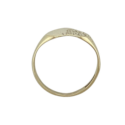 9ct Gold Patterned Heart Signet Ring