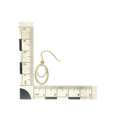 9ct Gold Double Oval Drop Earrings