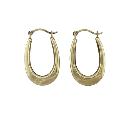 9ct Gold Plain Oval Creole Earrings