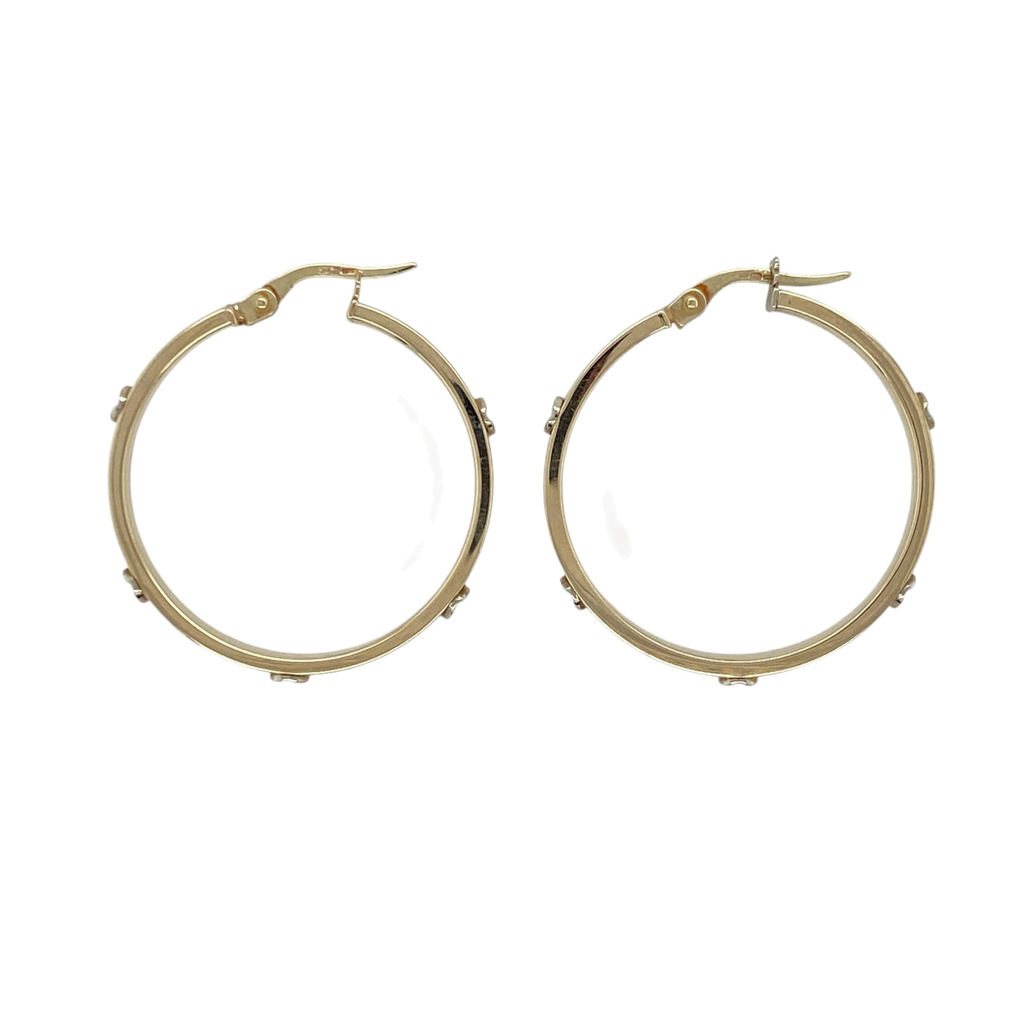 9ct Gold Screw Detail Hoop Creole Earrings
