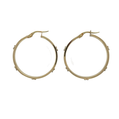 9ct Gold Screw Detail Hoop Creole Earrings