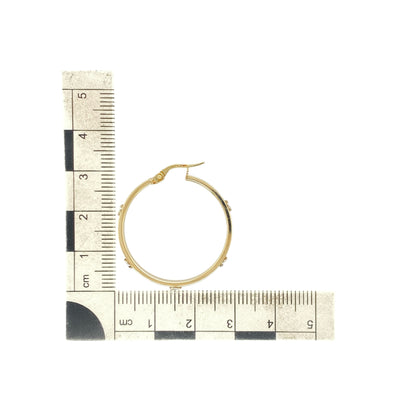 9ct Gold Screw Detail Hoop Creole Earrings