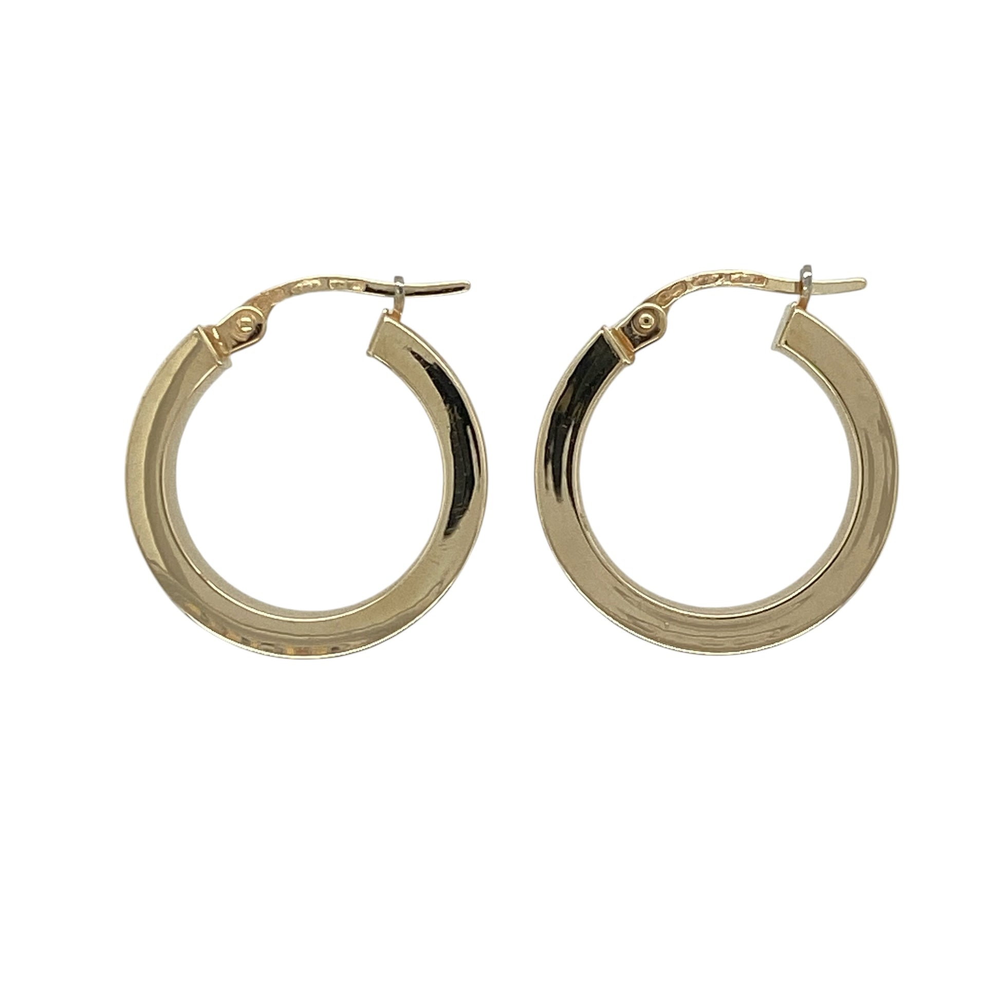 9ct Gold Plain Hoop Creole Earrings